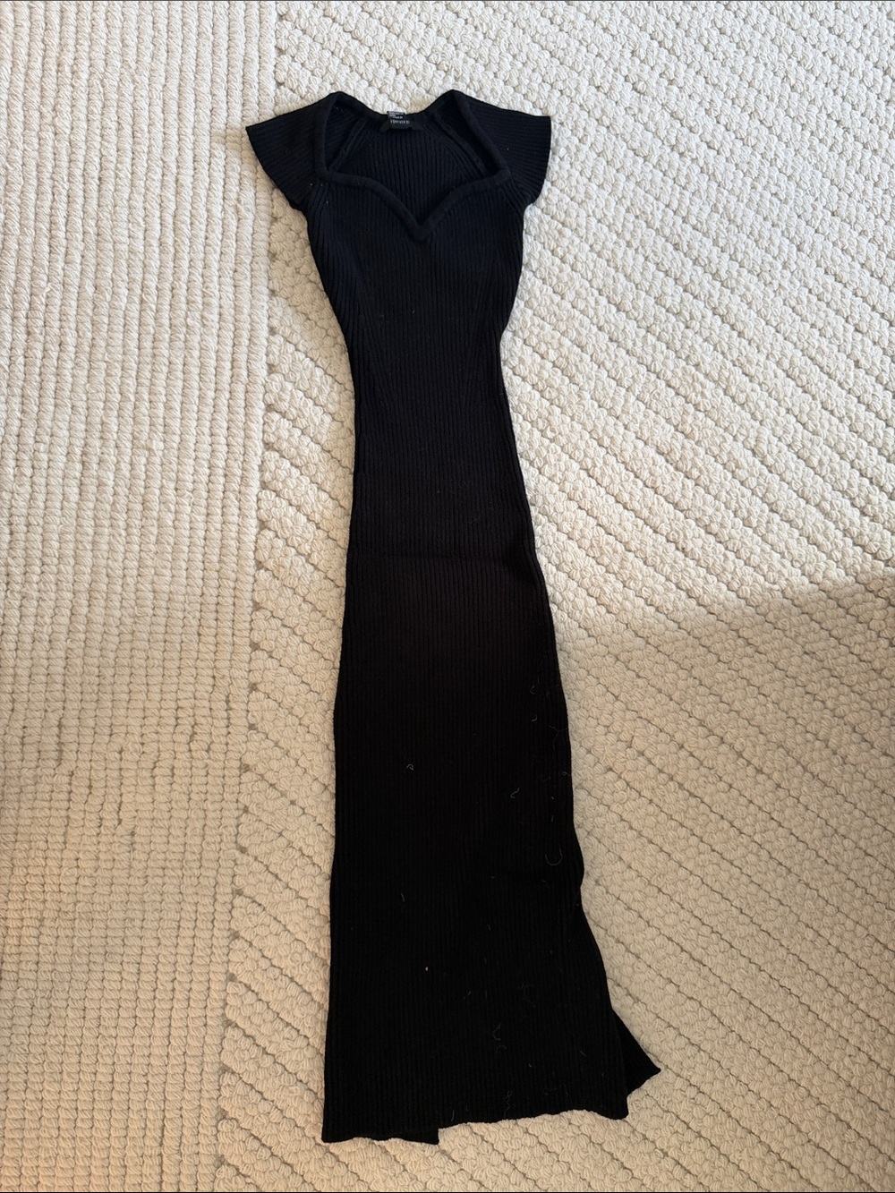 Forever 21 Black Ribbed Scoop Neck Dress